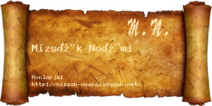 Mizsák Noémi névjegykártya